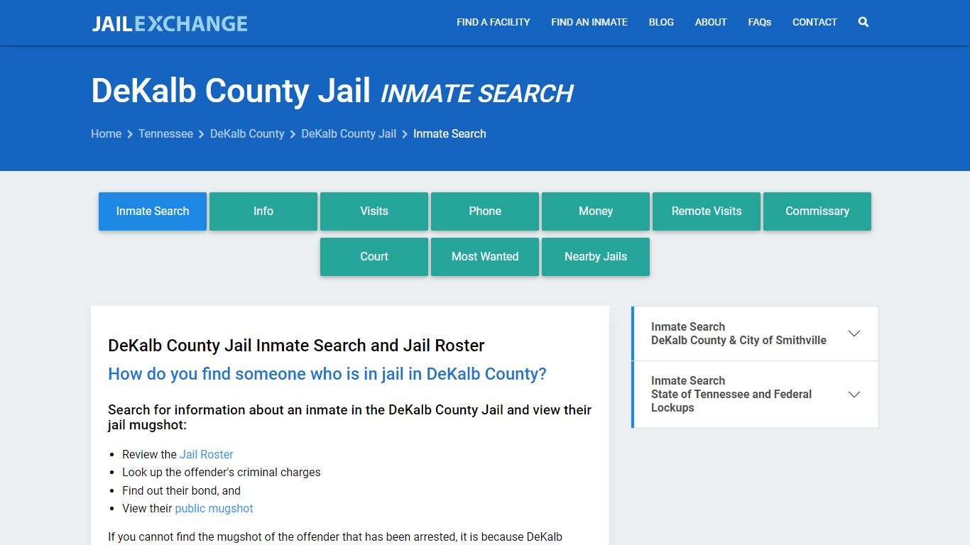 Inmate Search: Roster & Mugshots - DeKalb County Jail, TN